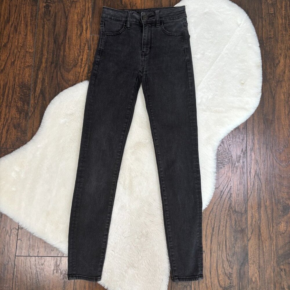 American Eagle Skinny Jeans 00 Hi-Rise Jegging‎ Faded Black Stretch